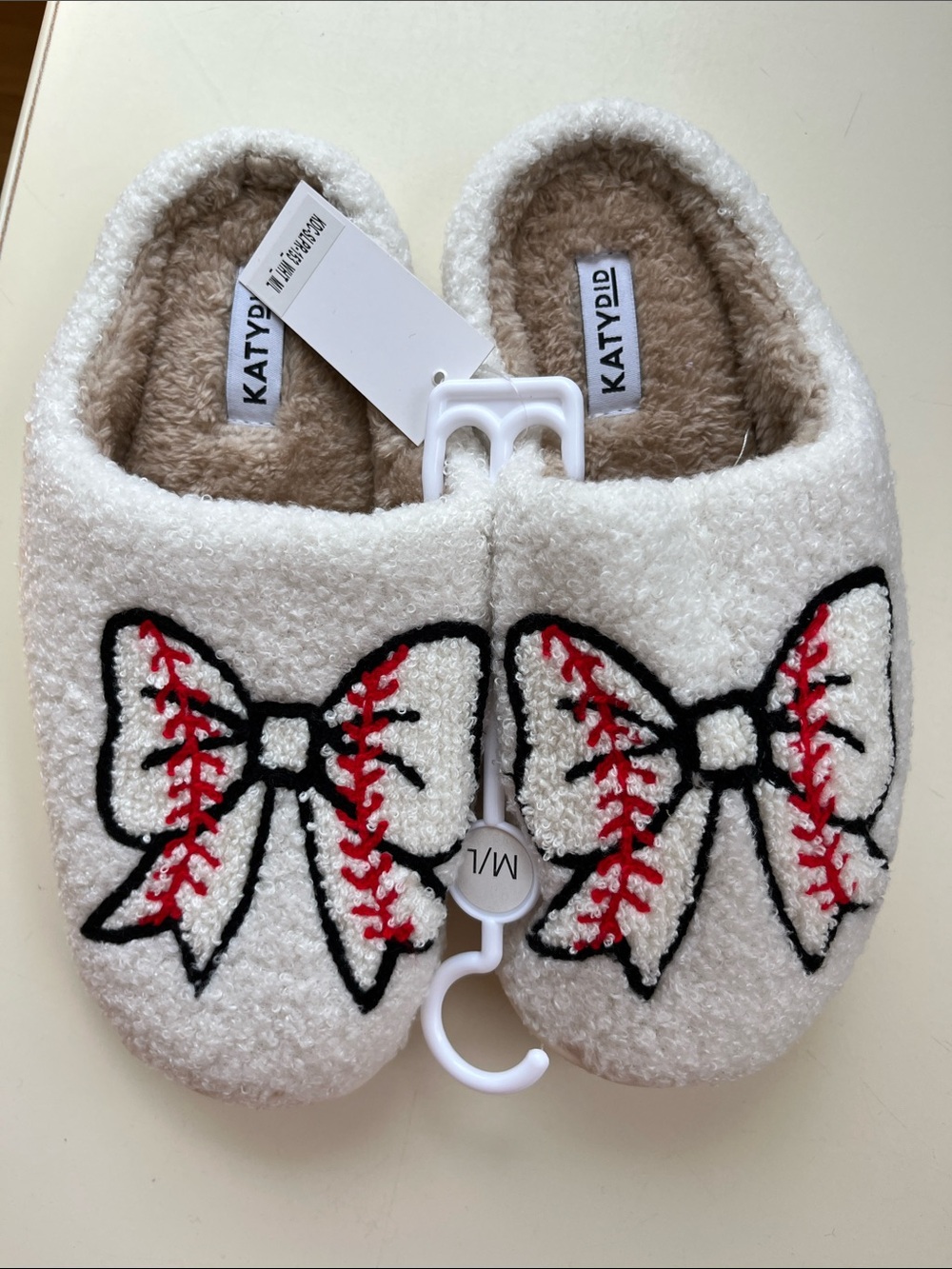Women’s Baseball Bow Slippers